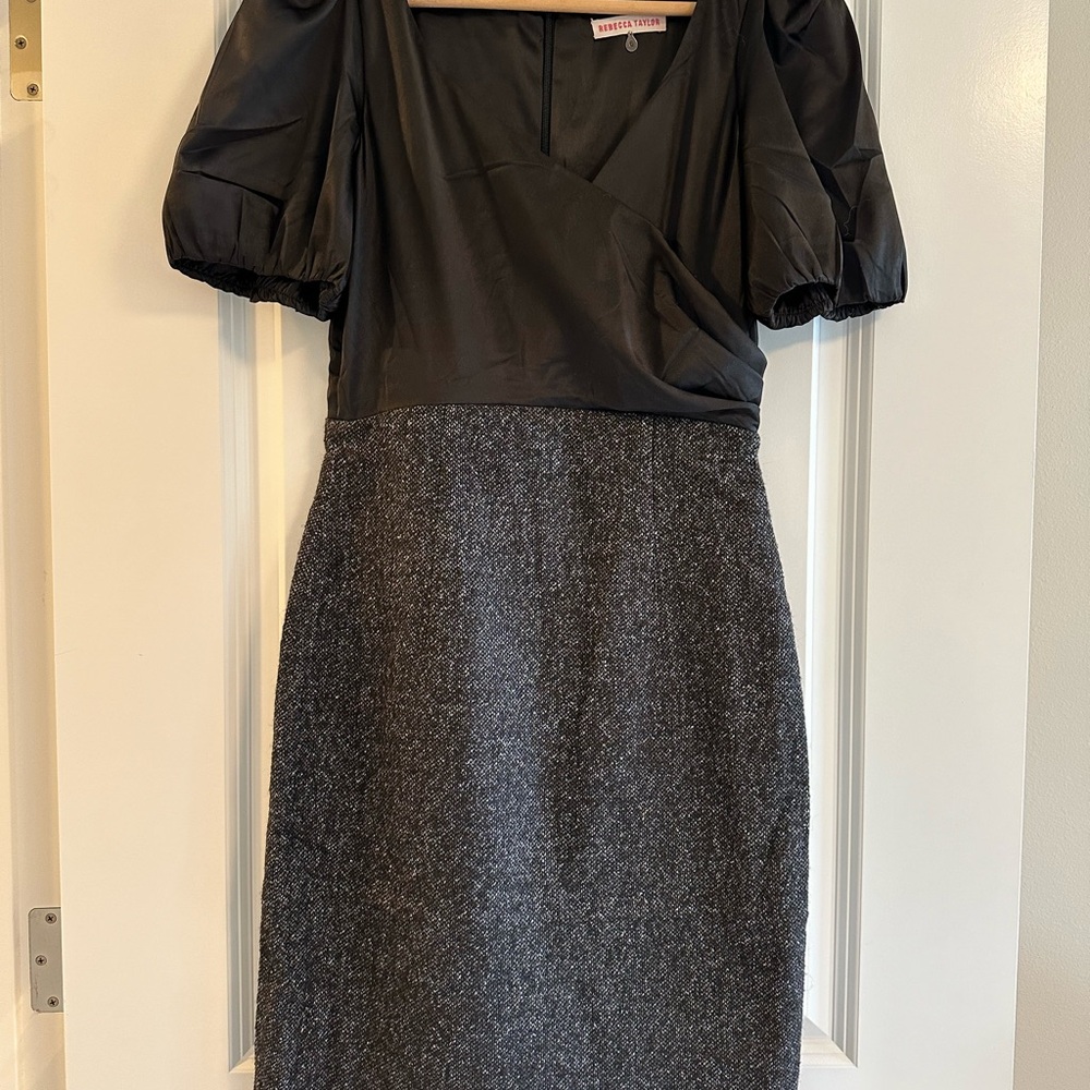 Rebecca Taylor Elegant Black and Gray Women's Dress